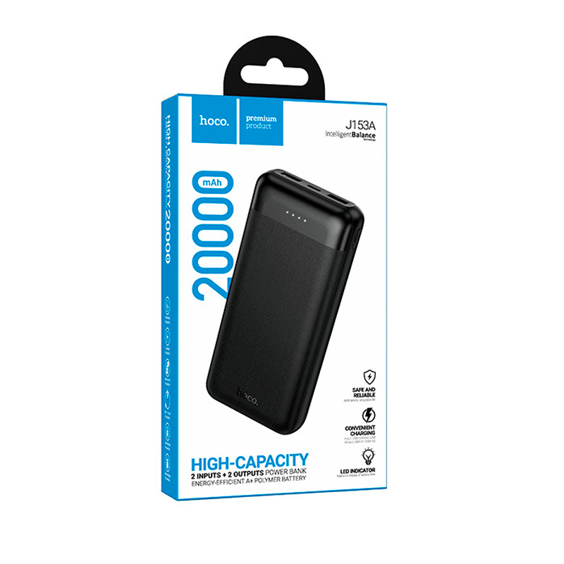 Powerbank Carga Rapida Hoco J153a Stability 20000 Mah Negro – imagen 3