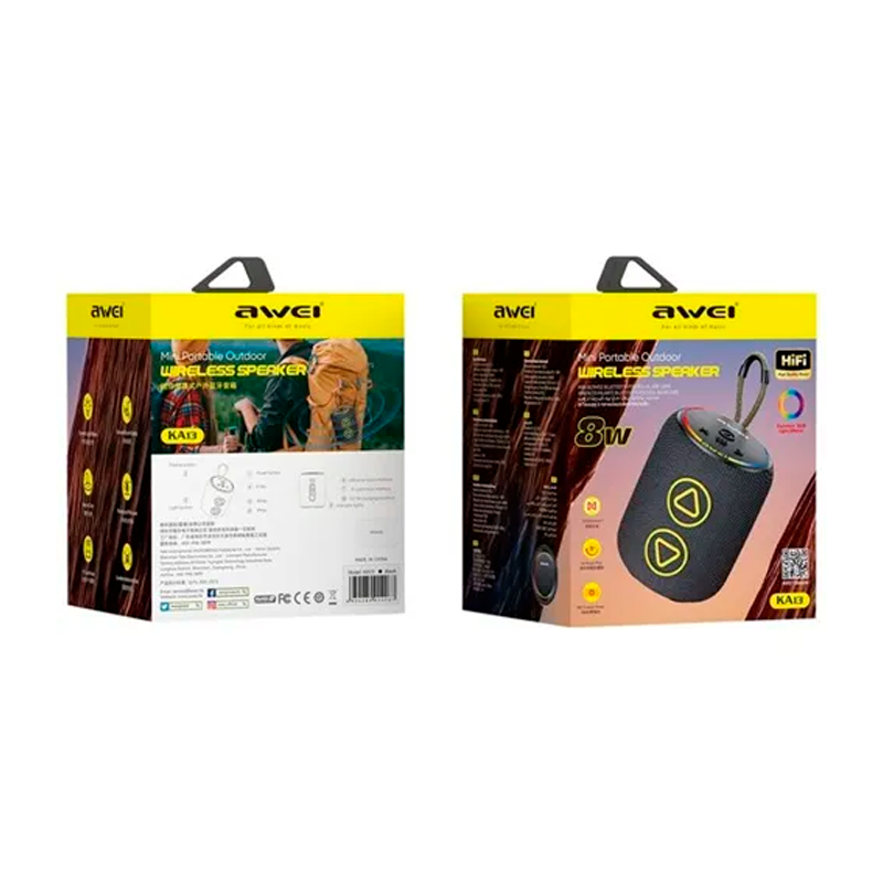 Parlante Bluetooth Awei Ka13 8w Rgb Negro – imagen 3