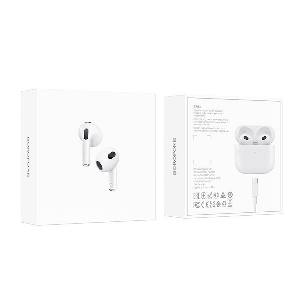 Audífonos Bluetooth Borofone Tws Bw81 True Blanco – imagen 3