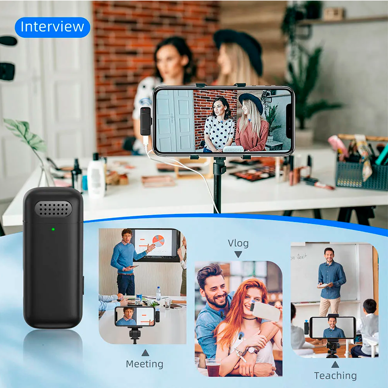Kit Microfono Externo Motomo K6 Simple Tipo C Negro – imagen 3