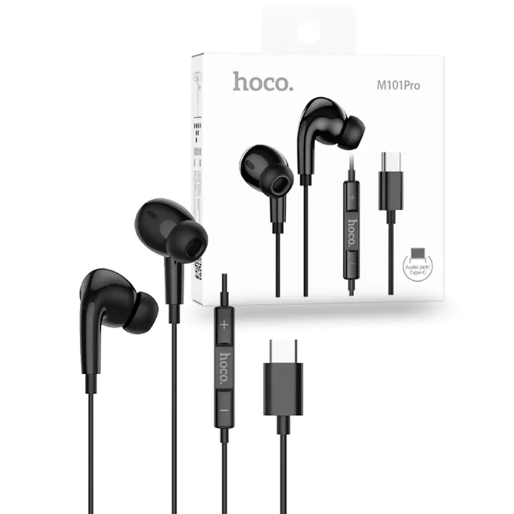 Audífonos In Ear Hoco M101 Pro Crystal Tipo C Negro – imagen 2