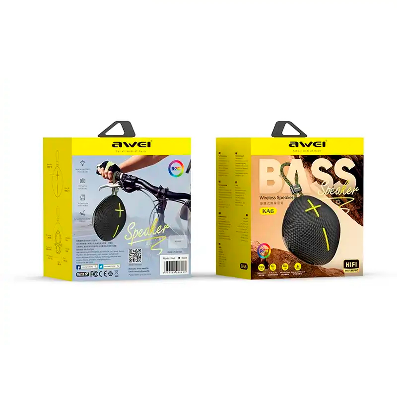 Parlante Bluetooth Awei Ka6 8w Rgb Negro – imagen 3