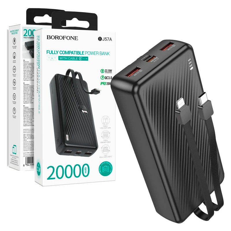 Powerbank Carga Rapida Borofone Bj57a 20000 Mah 22.5w Negro – imagen 3