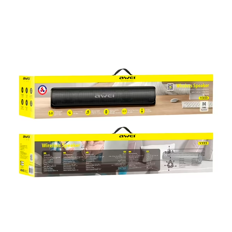 Parlante Bluetooth Awei Surround Bar Y333 Negro – imagen 3
