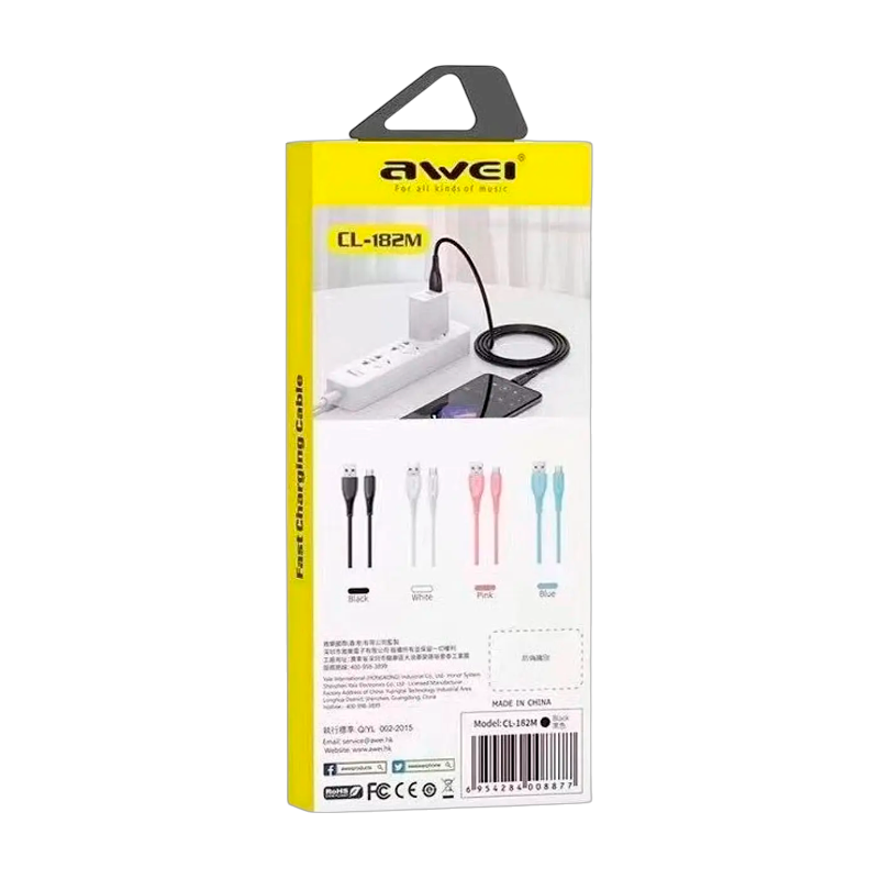 Cable Usb a Micro Usb Awei CL-182M Negro – imagen 3