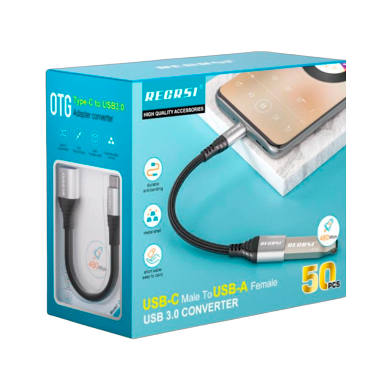 Adaptador Tipo C a Usb Recrsi Ot-g05 Negro – imagen 3