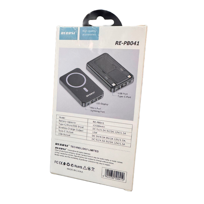 Powerbank Magsafe Recrsi Pb041 De 10000 Mah Negro – imagen 3