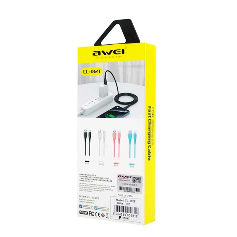 Cable Usb a Tipo C Awei CL-182t Negro – imagen 2
