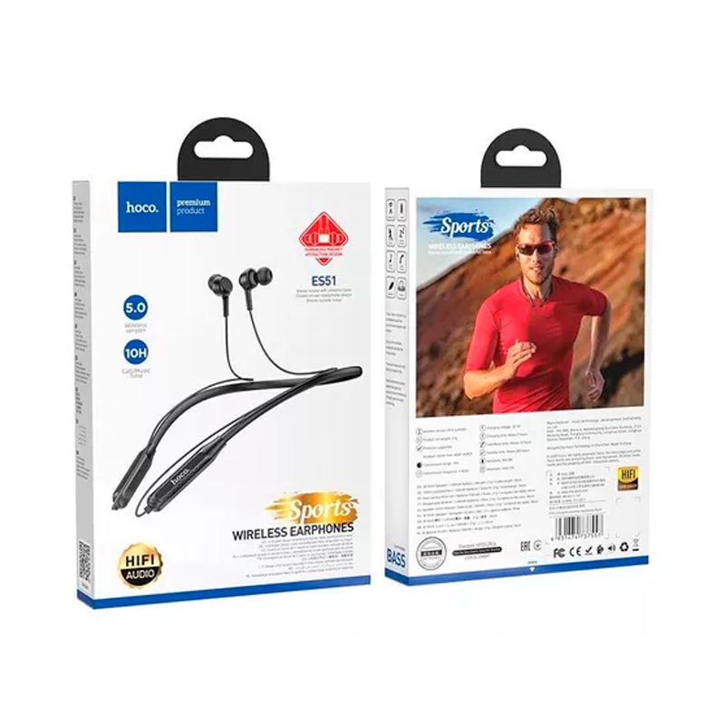 Audífonos In Ear Bluetooth Hoco Es51 Era Sports Negro – imagen 3