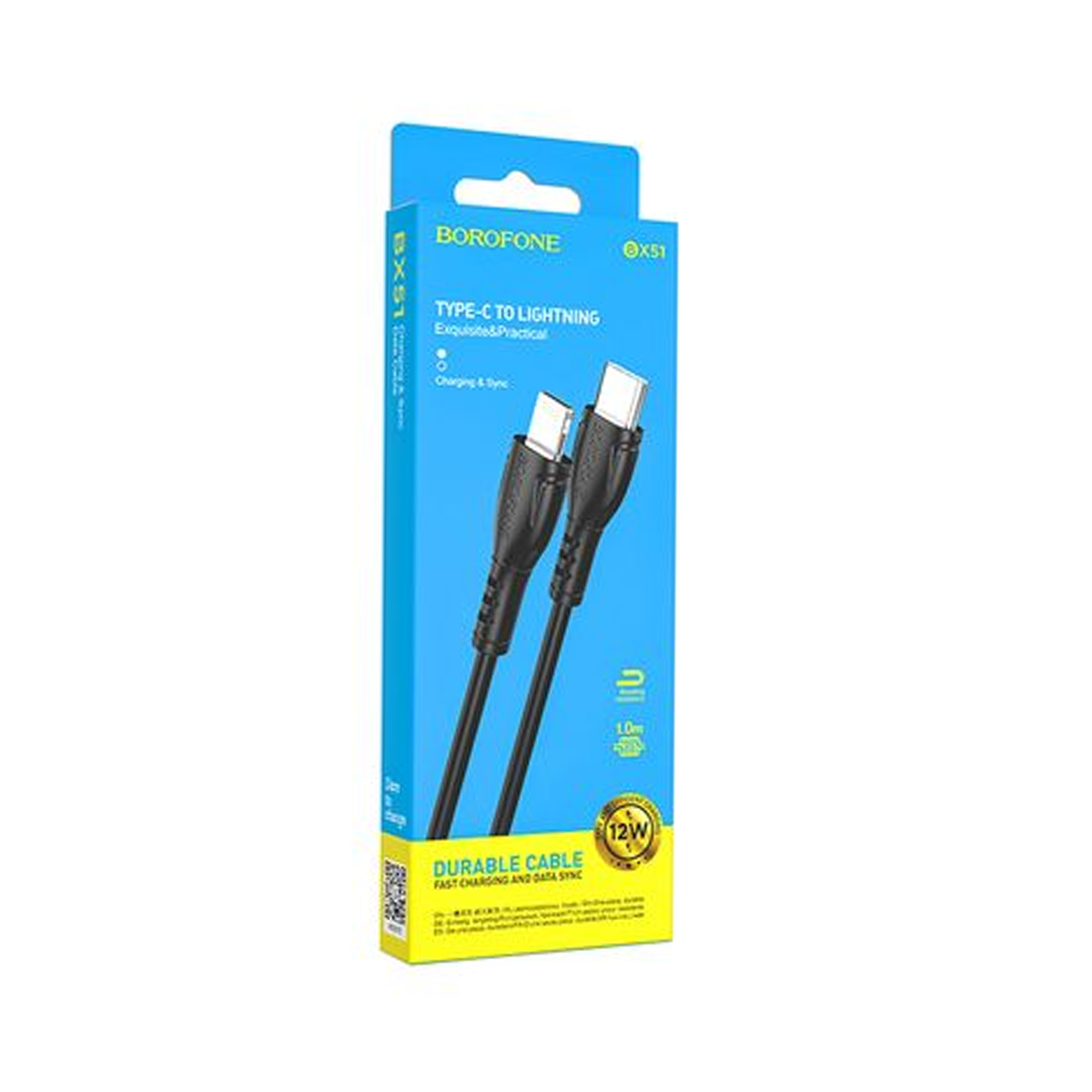 Cable Tipo C a Lightning Borofone Bx51 Triumph Negro – imagen 3