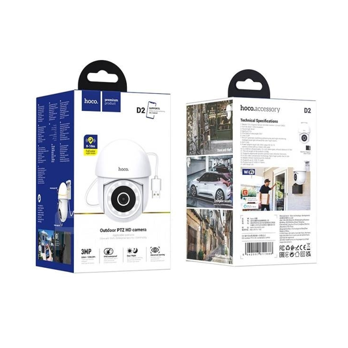 Cámara Seguridad Wifi Video Hoco D2 Full Hd Blanco – imagen 2
