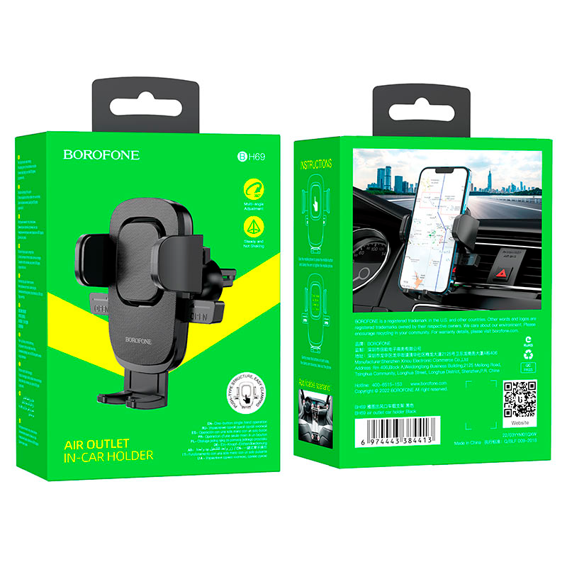 Soporte De Auto Rejilla Borofone Bh69 Negro – imagen 2