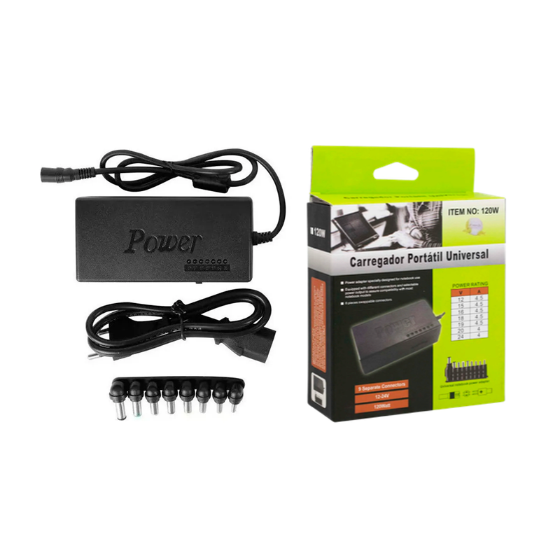 Cargador Universal Notebook 120w Hp Dell Toshiba Sony Acer Negro – imagen 3