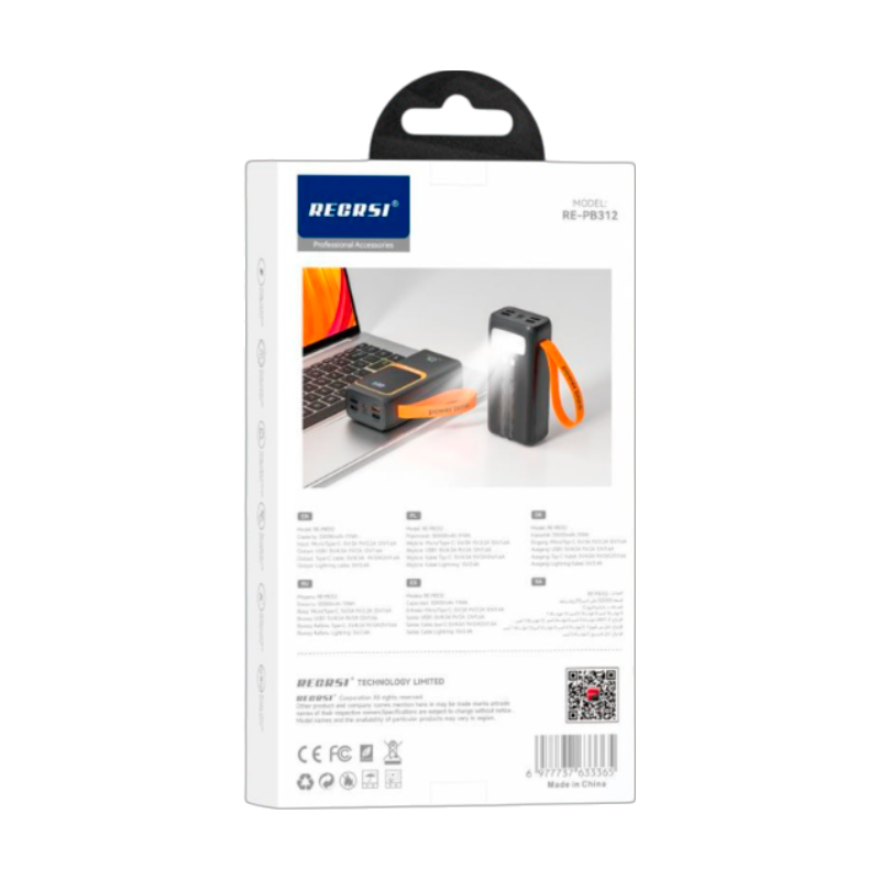 Powerbank Carga Rapida Recrsi 30000 Mah Pb312 Negro – imagen 3