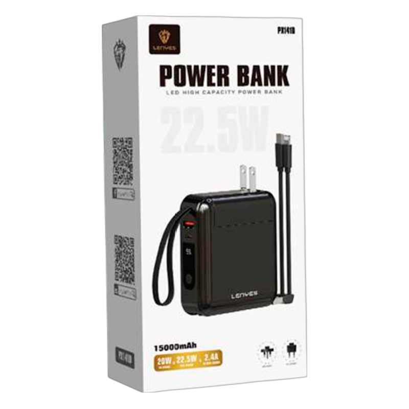Powerbank Carga Rapida Lenyes Px141D 15000 Mah Negro – imagen 3