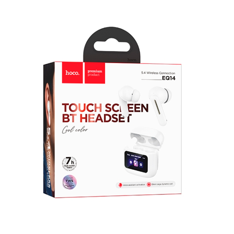 Audífonos Bluetooth Hoco Tws Eq14 Cool Con Pantalla Blanco – imagen 3