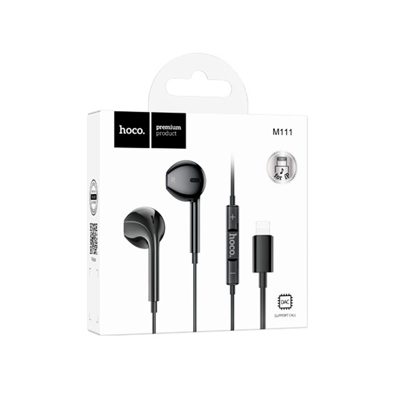 Audífonos In Ear Hoco M111 Lightning Negro – imagen 3