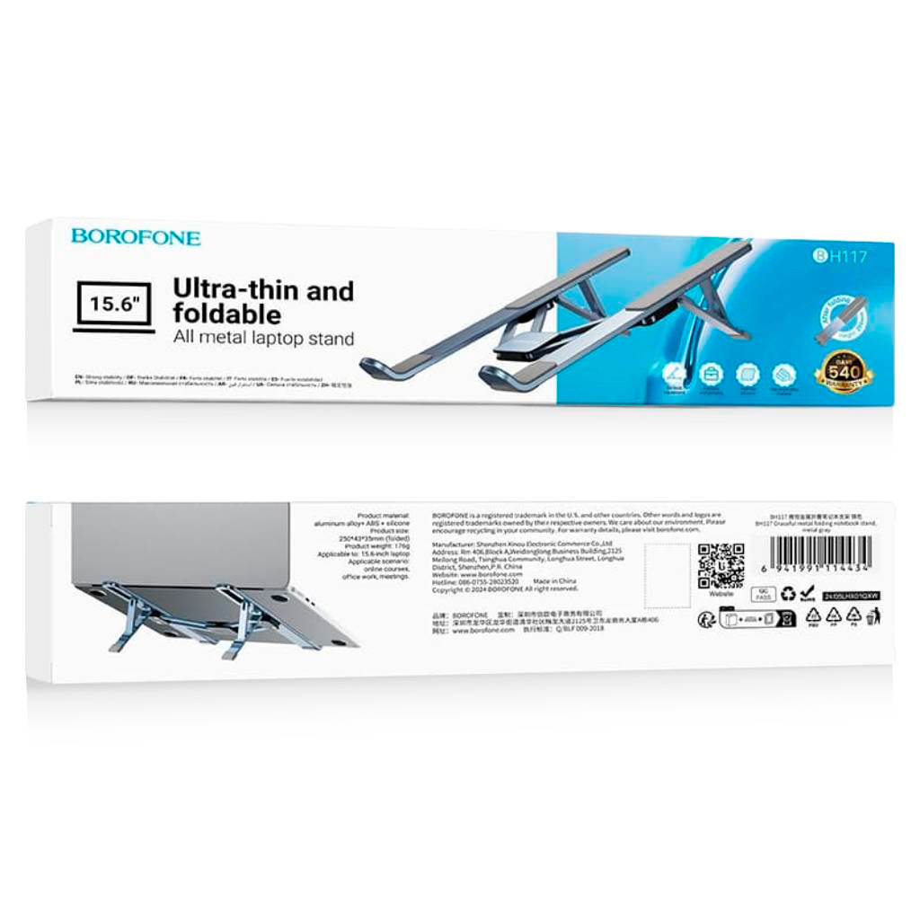 Soporte Stand Aluminio Notebook Borofone Bh117 15,6 Gris – imagen 3