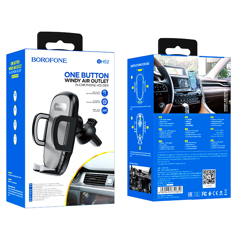 Soporte De Auto Rejilla Borofone Bh52 Negro – imagen 3