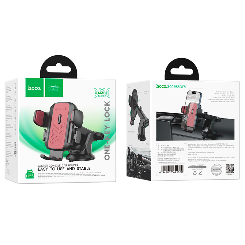 Soporte De Auto Parabrisas Tablero Hoco H65 Negro – imagen 3