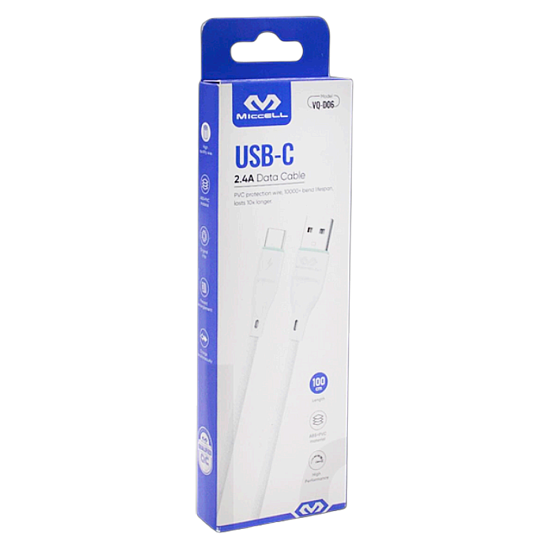 Cable Usb a Micro Usb Miccell Vq-d03 Blanco – imagen 2