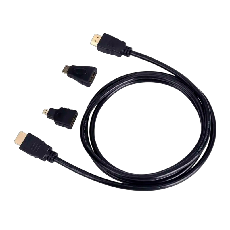 Cable Hdmi 3 en 1 Mini Hdmi y Micro Hdmi Negro – imagen 3