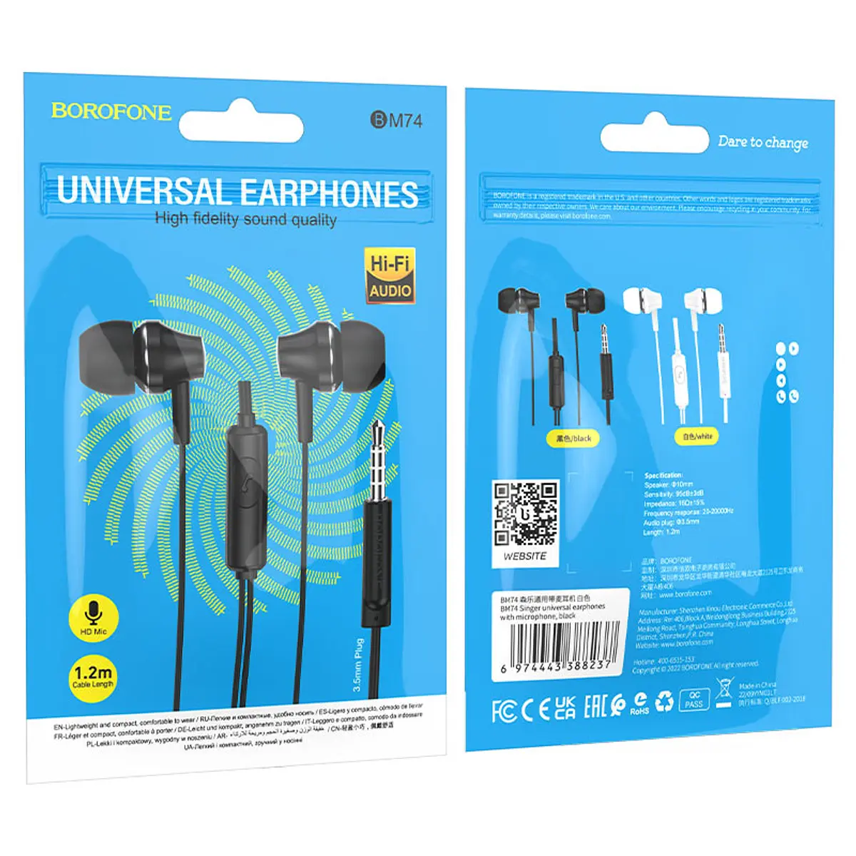 Audífonos In Ear Borofone Bm74 3.5mm Negro – imagen 3