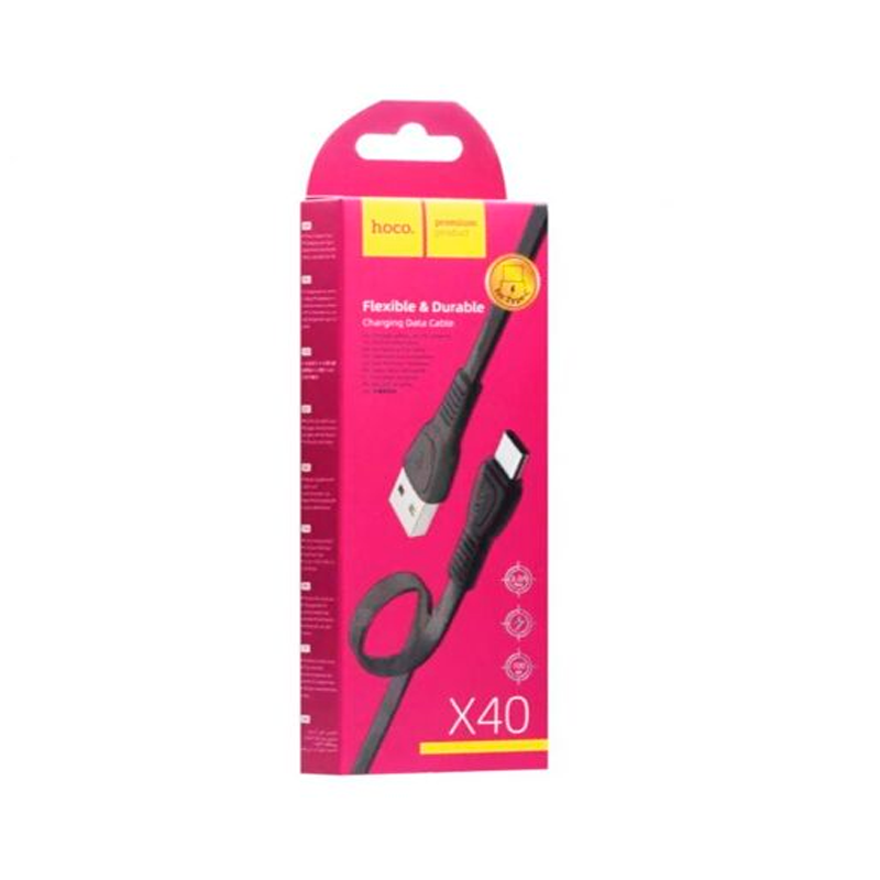 Cable Usb a Tipo C Hoco X40 1 Metro Negro – imagen 3