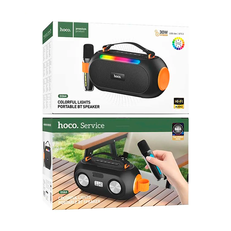 Parlante Bluetooth Hoco Ds64 Karaoke Cool Negro – imagen 2