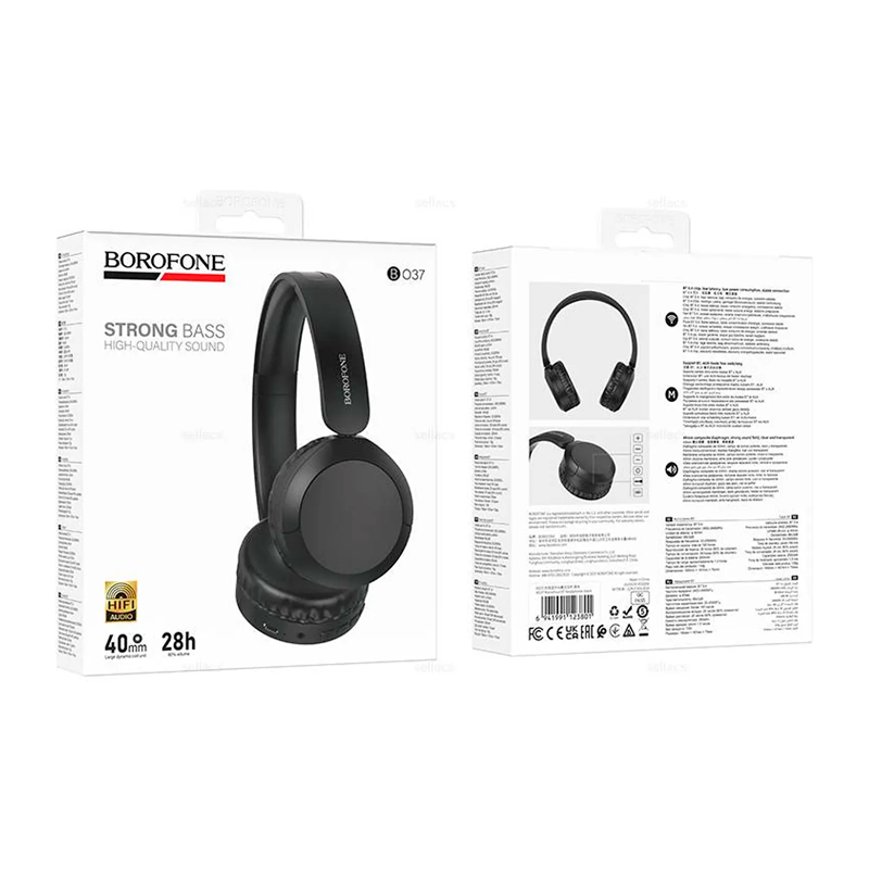 Audífonos Headset Bluetooth Borofone Bo37 Marvellous Negro – imagen 3