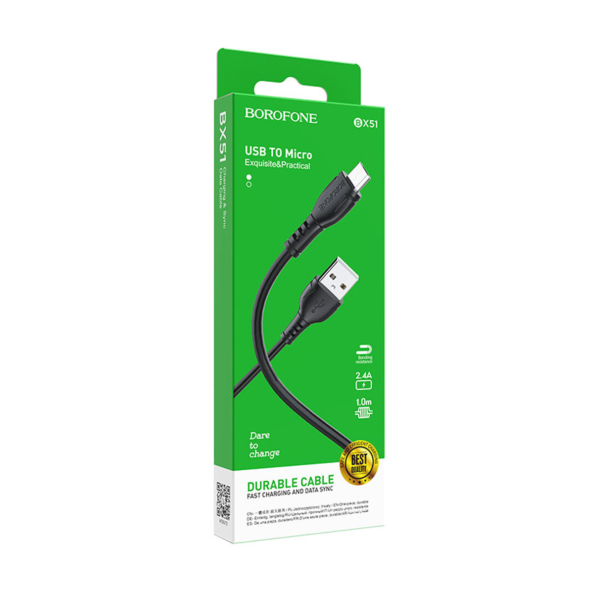 Cable Usb a Micro Usb Borofone Bx51 Negro – imagen 3