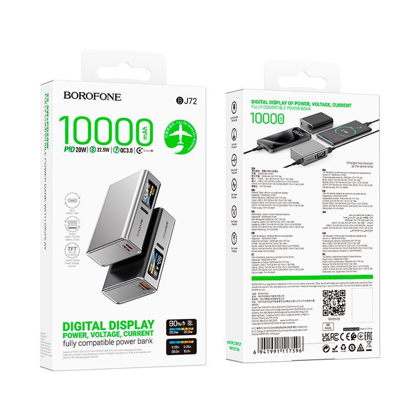 Powerbank Carga Rapida Borofone Bj72 Energy 10000 Mah Gris – imagen 3