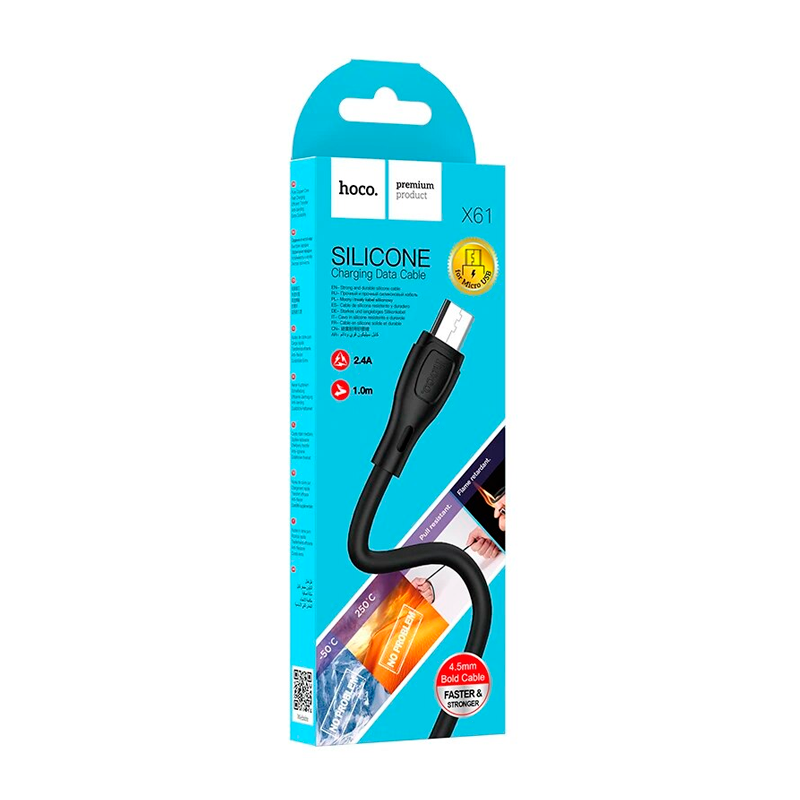 Cable Usb a Micro Usb Hoco X61 1 Metro Negro – imagen 3