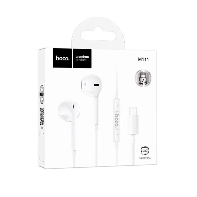 Audífonos In Ear Hoco M111 Lightning (Sin Gomita) Blanco – imagen 2