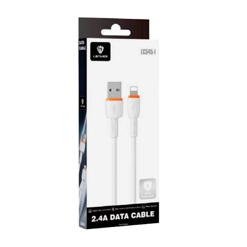 Cable Usb Para Lightning Lenyes Lc545 1 Metro Blanco – imagen 3