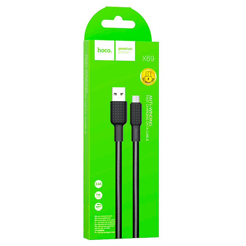 Cable Usb a Micro Usb Hoco X69 1 Metro Negro – imagen 3
