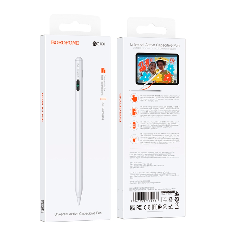 Lápiz Touch Para Tablet Borofone Bg100 Blanco – imagen 2