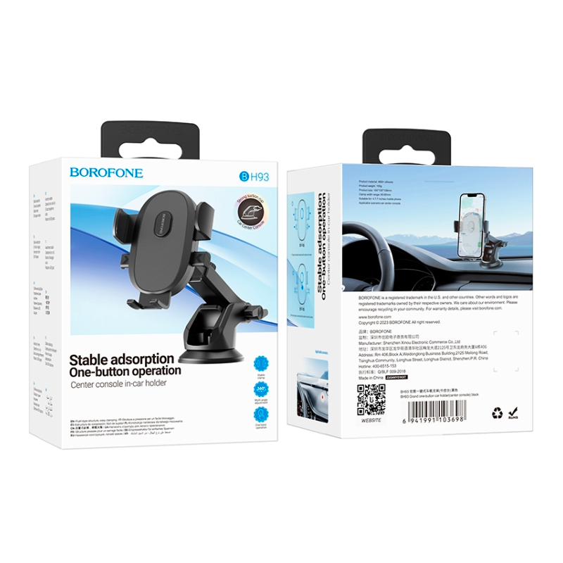 Soporte De Auto Tablero Parabrisas Borofone Bh93 Negro – imagen 3