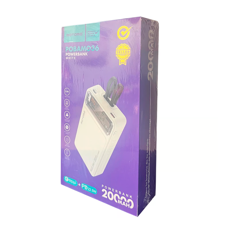 Bateria Portatil Powerbank Motomo Mo-036 20.000 Mah Blanco – imagen 3
