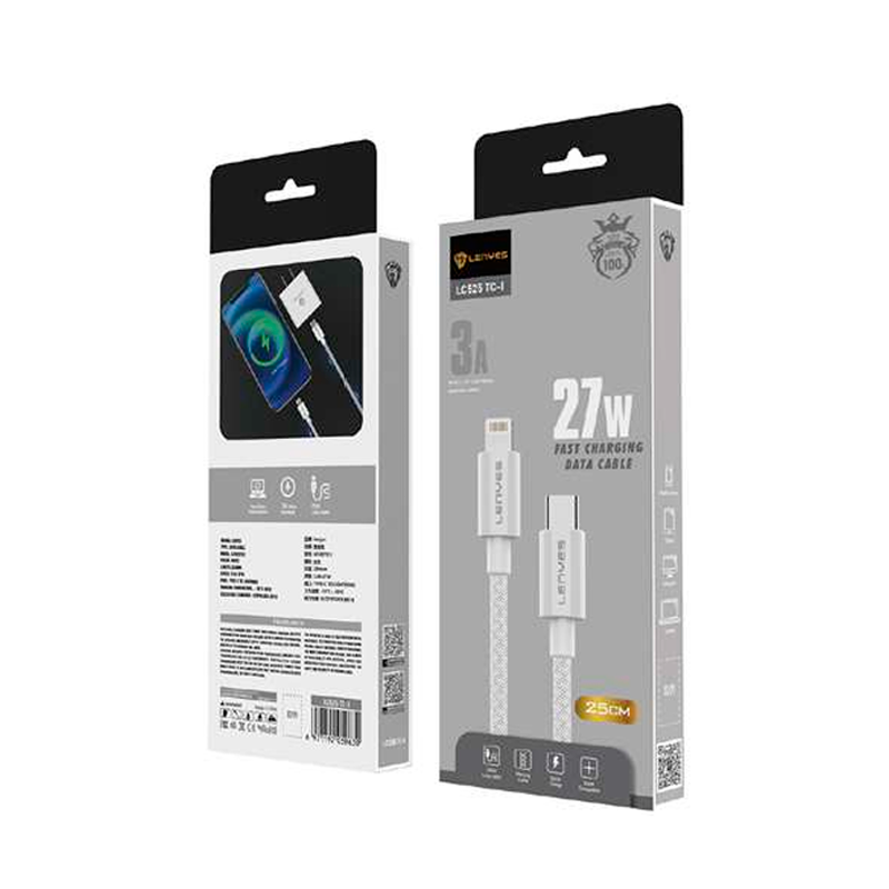 Cable Tipo C Para Lightning Lenyes Lc525 27w 1 Metro Blanco – imagen 3