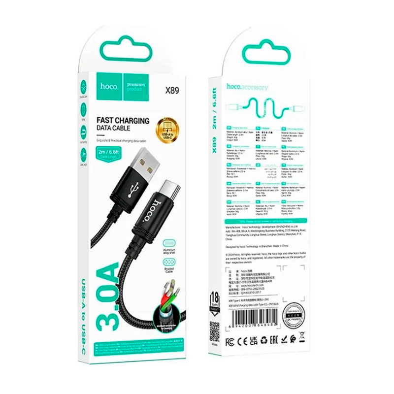 Cable Usb a Tipo C Hoco X89 Nueva Caja Negro – imagen 3