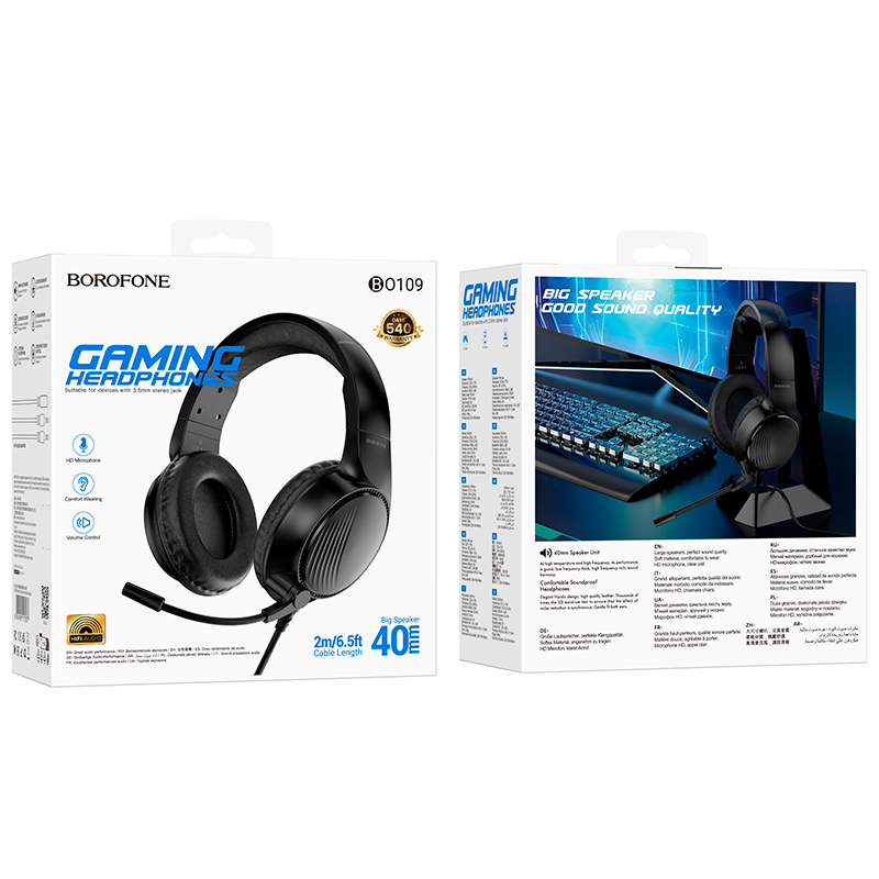 Audifonos Gamer Borofone Bo109 Bountiful Negro – imagen 3