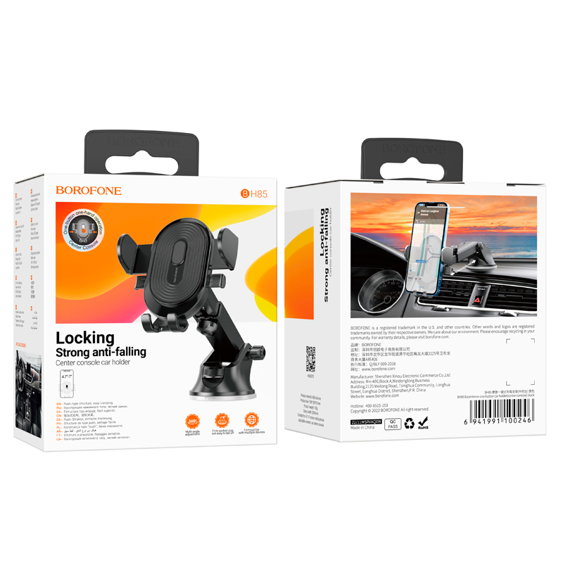 Soporte De Auto Tablero Parabrisas Borofone Bh85 Negro – imagen 3