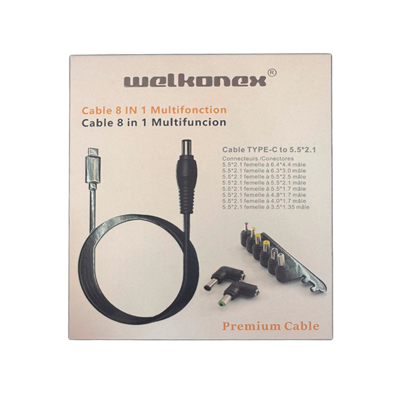 Cable Tipo C 8 en 1 Multifuncion Compatibilidad Universal Negro – imagen 3