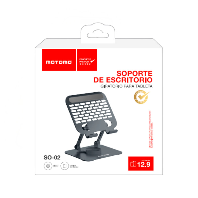 Soporte De Escritorio Aluminio Smartphone Tablet Motomo So-02 Gris – imagen 3
