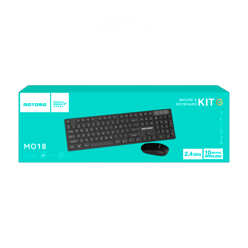 Kit Teclado + Mouse Mini Inalámbrico Bluetooth Mo-18 Negro – imagen 2