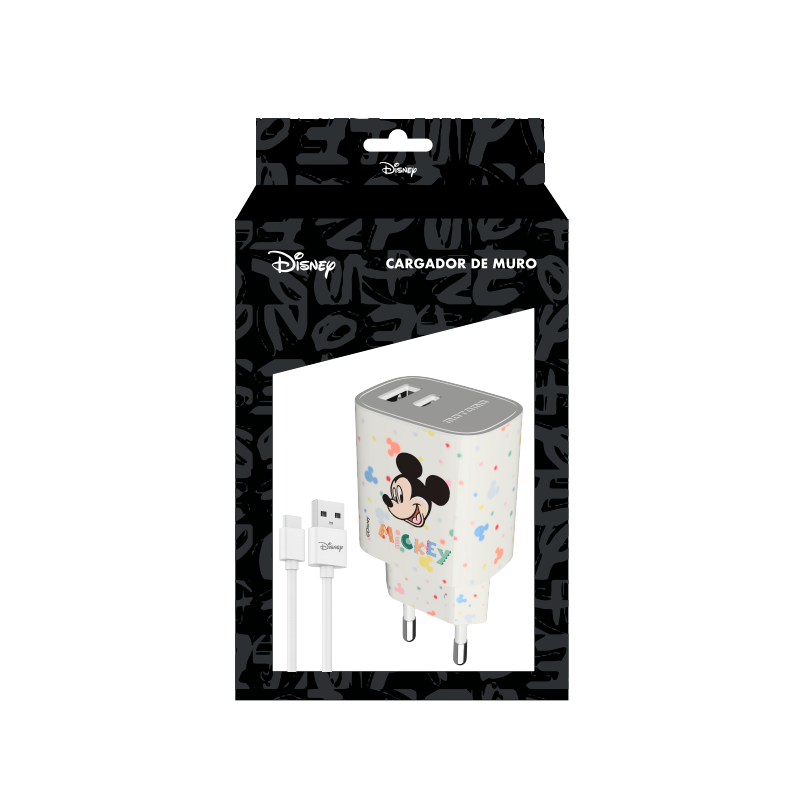 Cargador Rápido Disney 20w Dual Usb + Cable Lightning Mickey – imagen 2