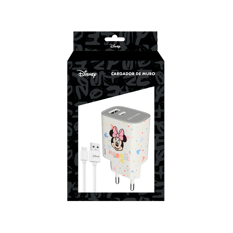 Cargador Rápido Disney 20w Dual Usb + Cable Tipo C Minnie – imagen 3