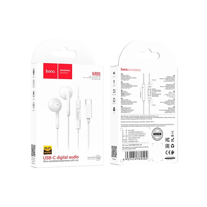 Audífonos In Ear Hoco M95 Tipo C Blanco – imagen 3