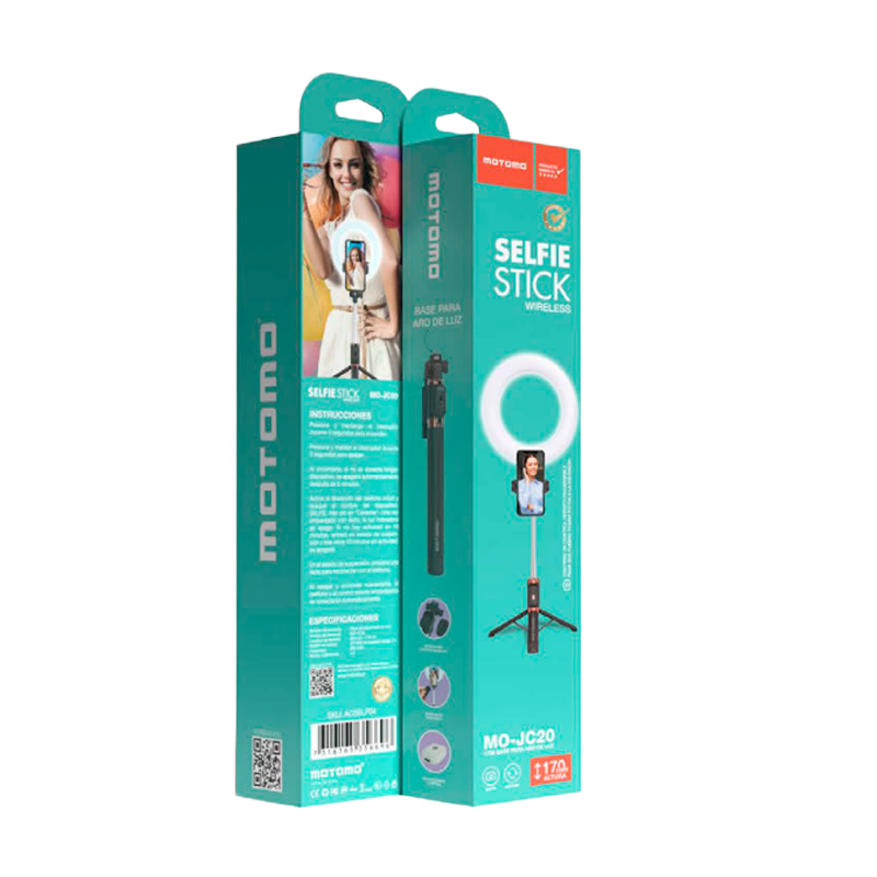 Baston Selfie Tripode Bluetooth Motomo Jc-20 Negro – imagen 3
